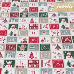 Baumwolle beschichtet strukturiert Christmas Calendar III 110 cm x 140 cm Kchentisch 
