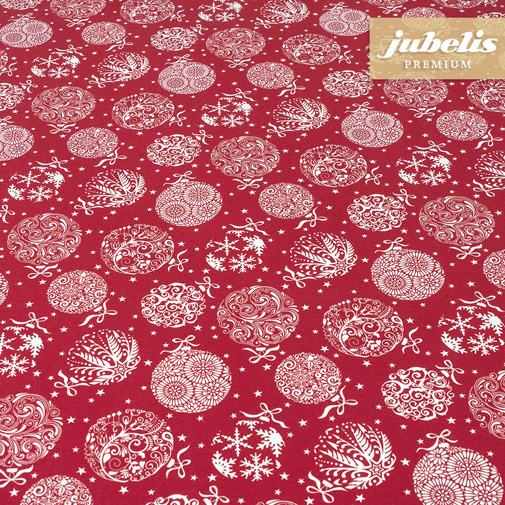 Baumwolle beschichtet strukturiert Christmas Bubbles rot III 110 cm x 140 cm Kchentisch